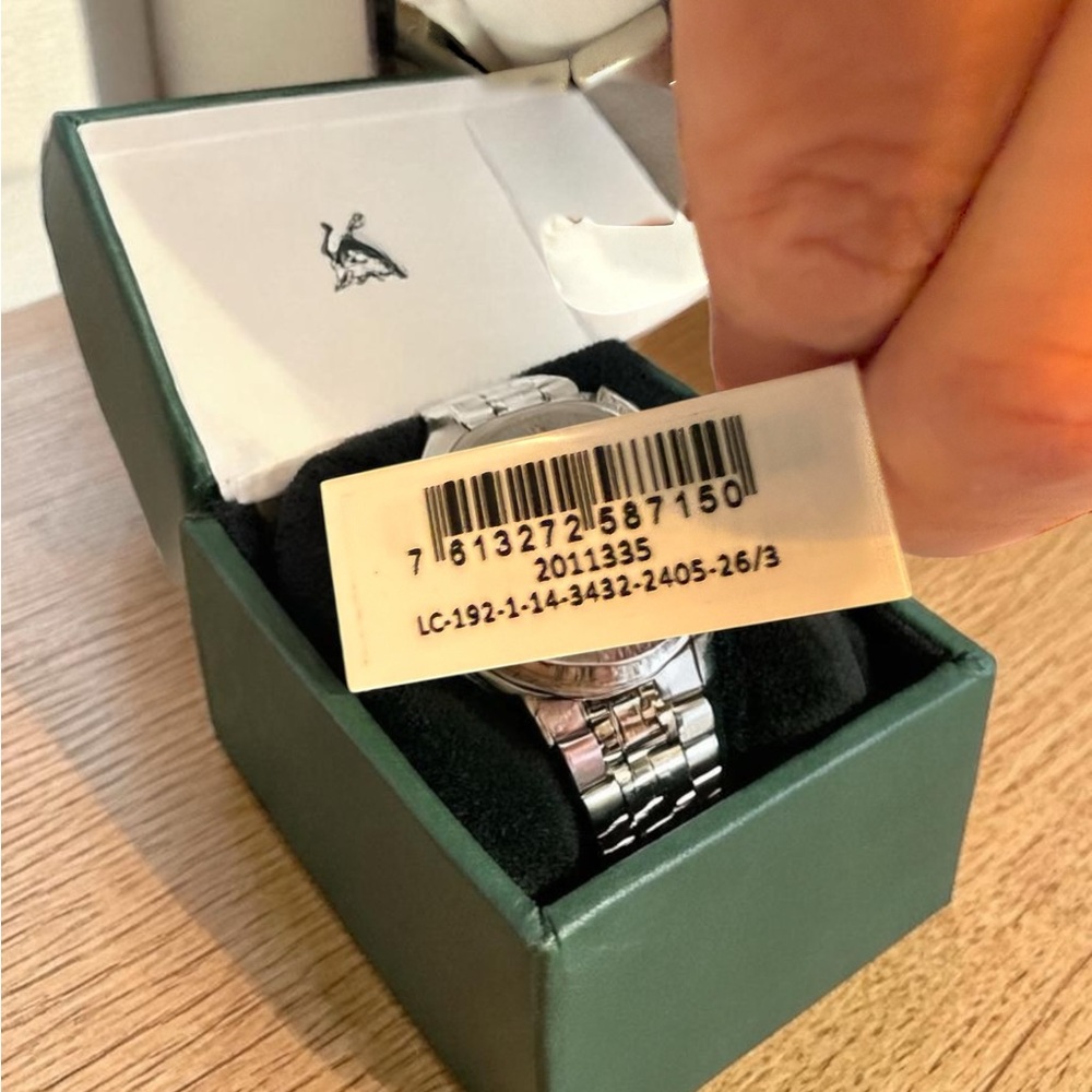 NWT Lacoste Green Dial Skeleton Watch Full Set Stainless Steel Croc Clasp ✨ - Picture 3 of 3